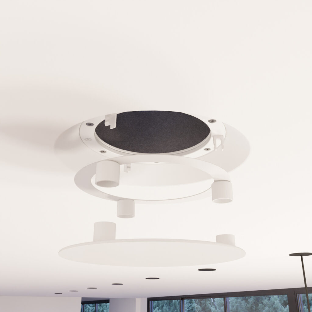 frameless air diffuser for stretch ceiling drs 125 exploded view