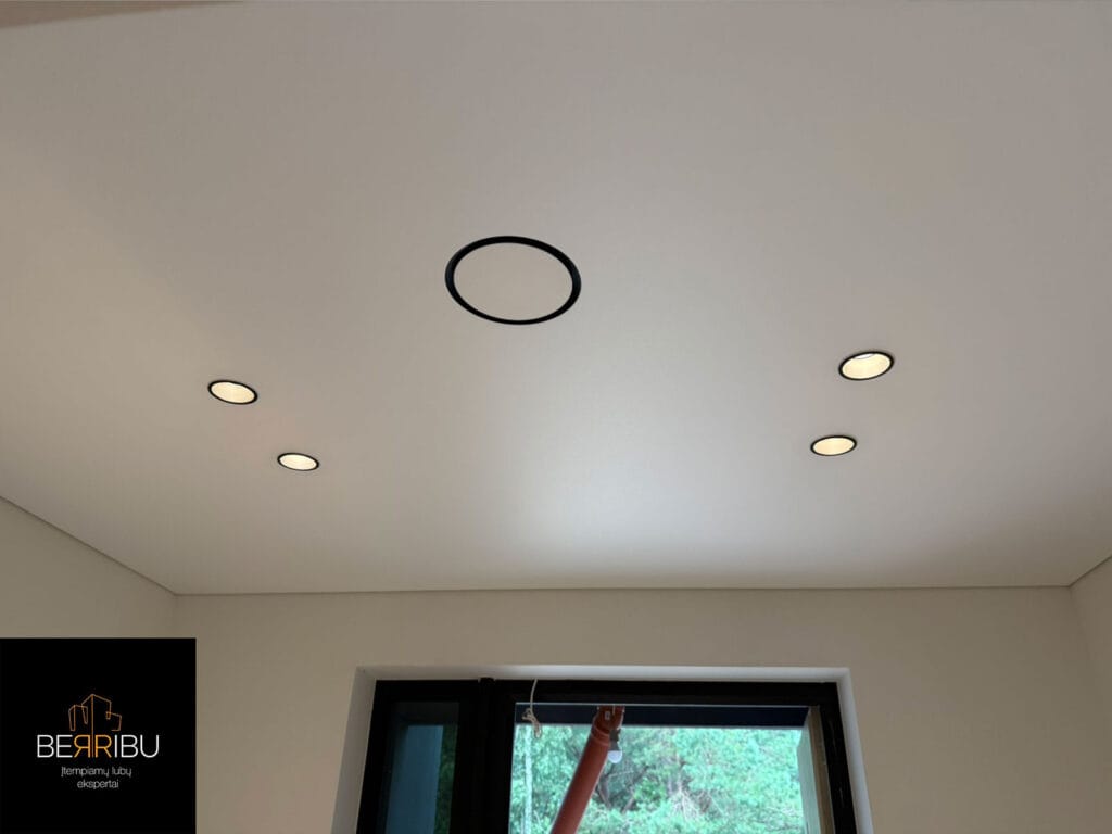 drs 125 diffuser with black inside shade in a modern interior